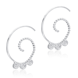 Unique Designed With CZ Stone Silver Hanging Earring STS-5582